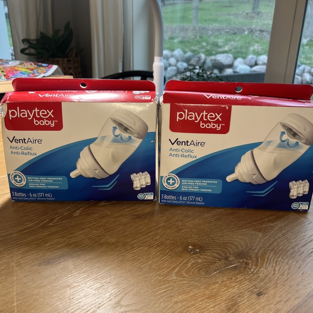 Playtex Baby VentAire Anti Colic Anti Reflux Baby Bottle BPA Free‎ 9 Oz 2 BOXES